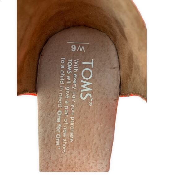 Toms Neon Orange Wedges Size 6 - Picture 2 of 7